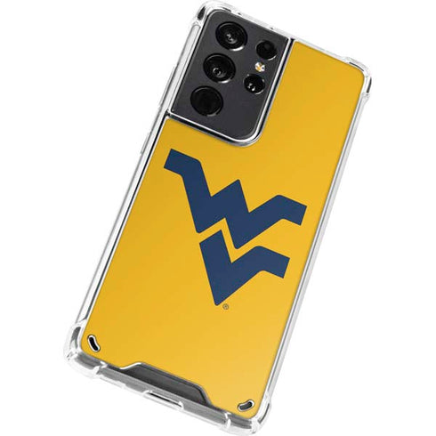 West Virginia University Yellow Background Galaxy S21 Ultra 5G Clear Case